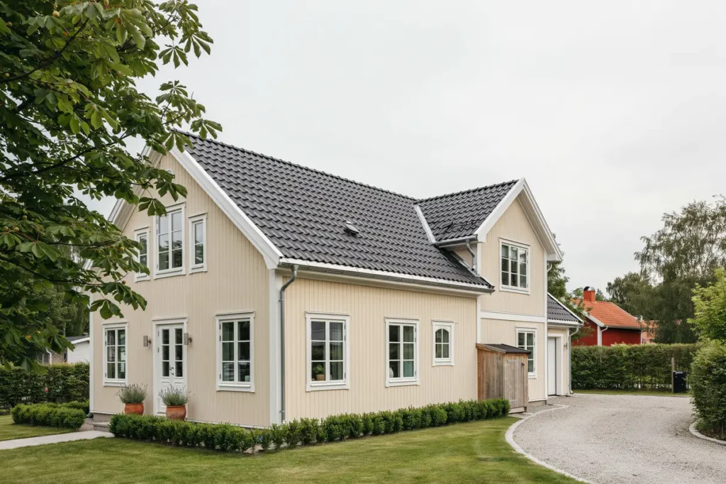 oml ggning av tegeltak p villa i tungelsta