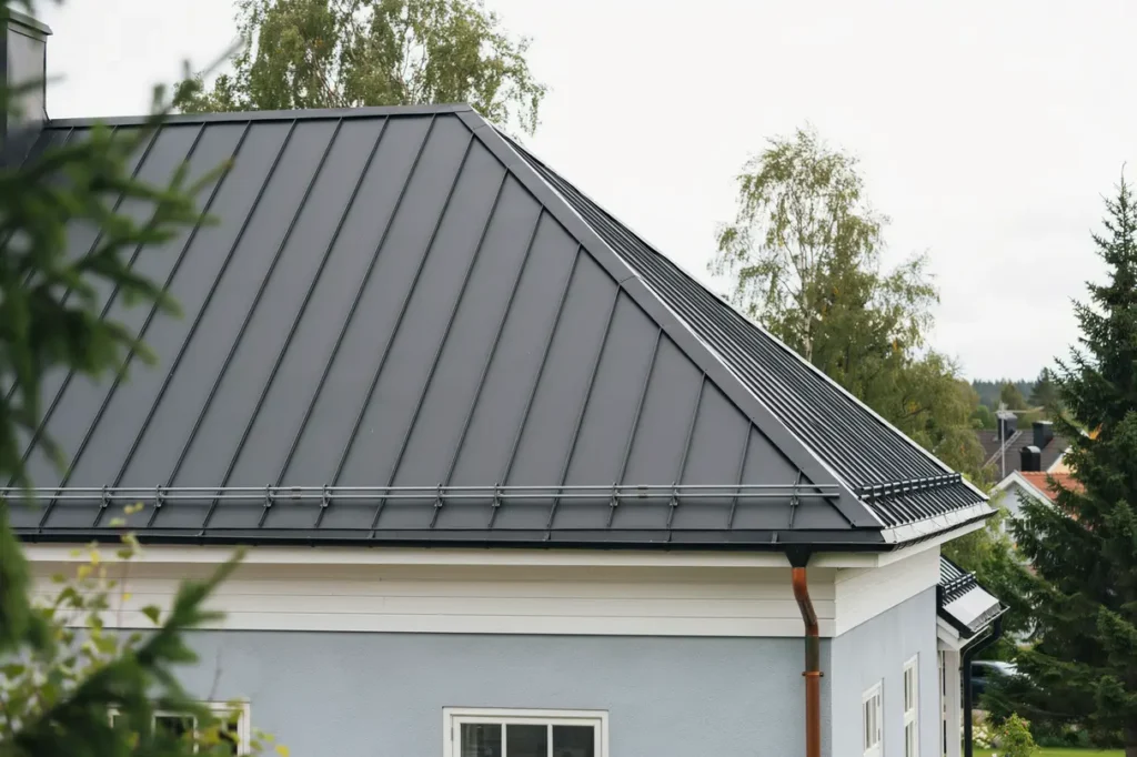 takrenovering med nya taks kerhetsdetaljer p villa i ribby