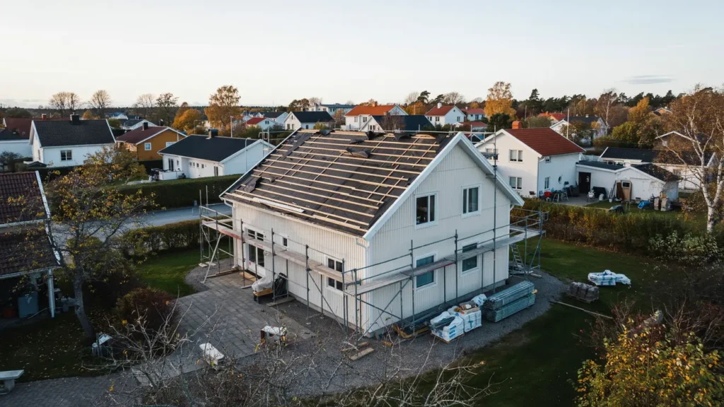 byte av tak p tv v ningshus i ribby